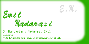 emil madarasi business card